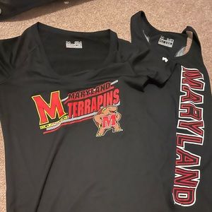 Under armor Maryland Terrapins T shirt (size small) and tank top (size medium)